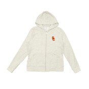 USC Trojans Women's Heather Gray SC Interlock Cloud Full-Zip Hoodie